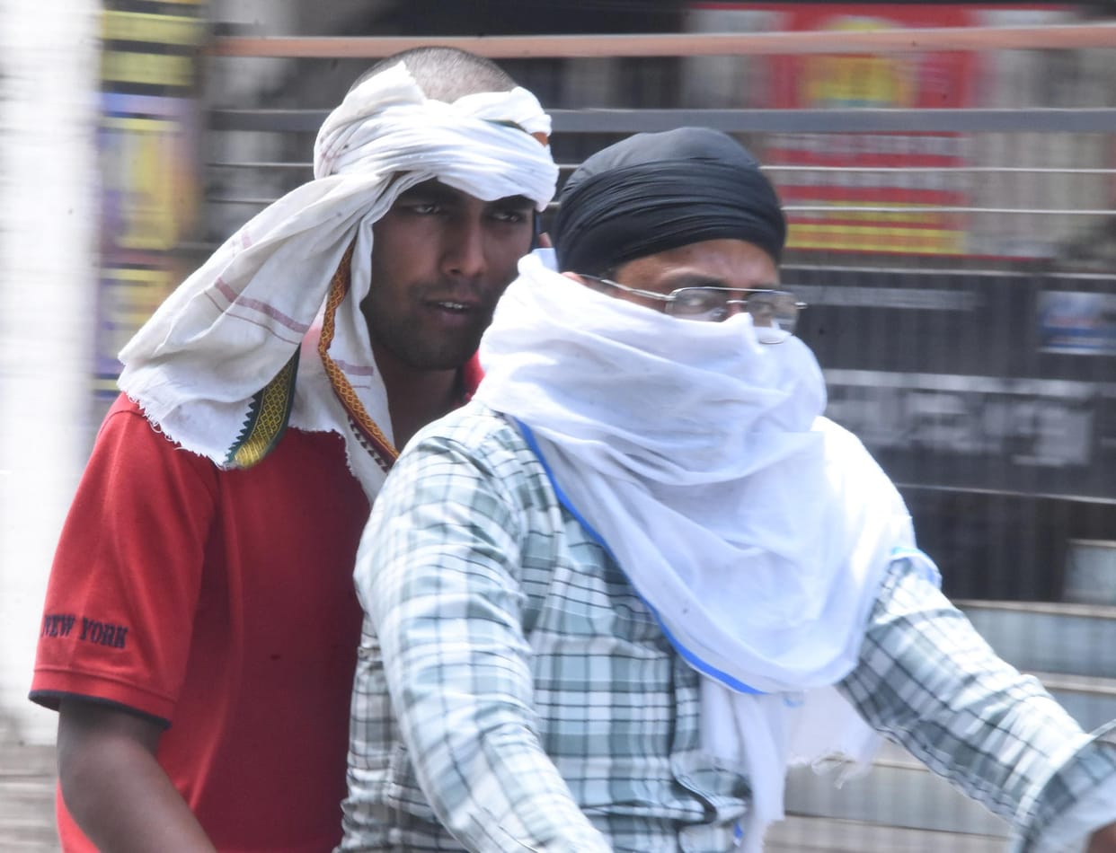 Mercury holds steady at 42 degrees; power cuts further compound the difficulties.