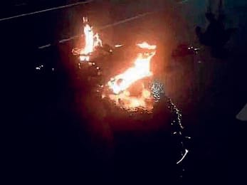 Motorcyclist killed in collision with truck; bike catches fire after being dragged