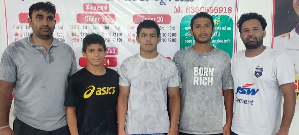 Jatin Sharma secured the first position in wrestling.