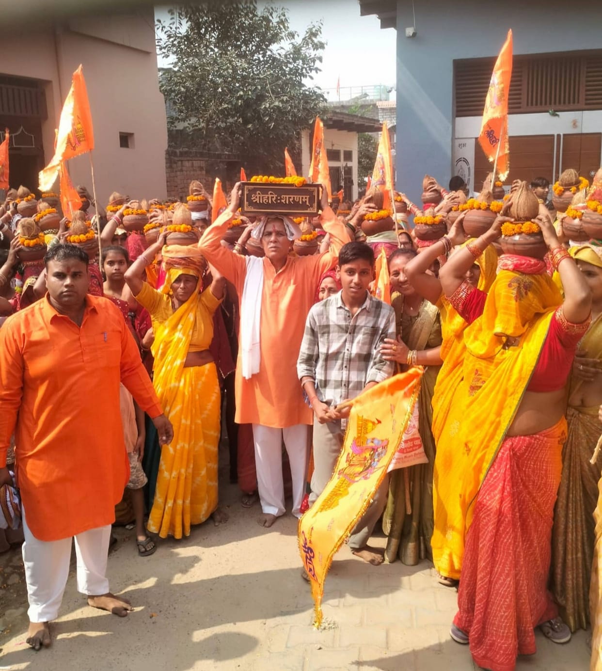 The atmosphere was filled with devotion amidst chants praising the Lord and devotional songs.