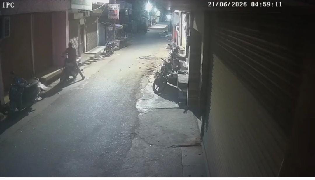 Bike thief caught on CCTV; had committed a theft four days earlier as well.