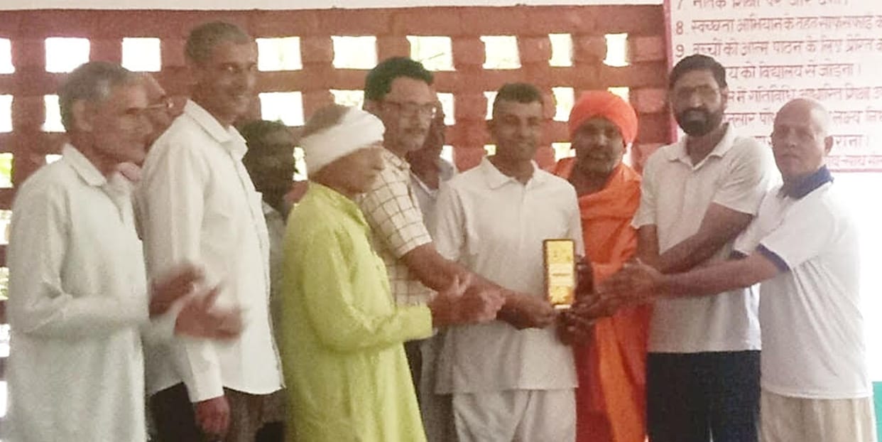 Participants honored after 24 days at the yoga camp.