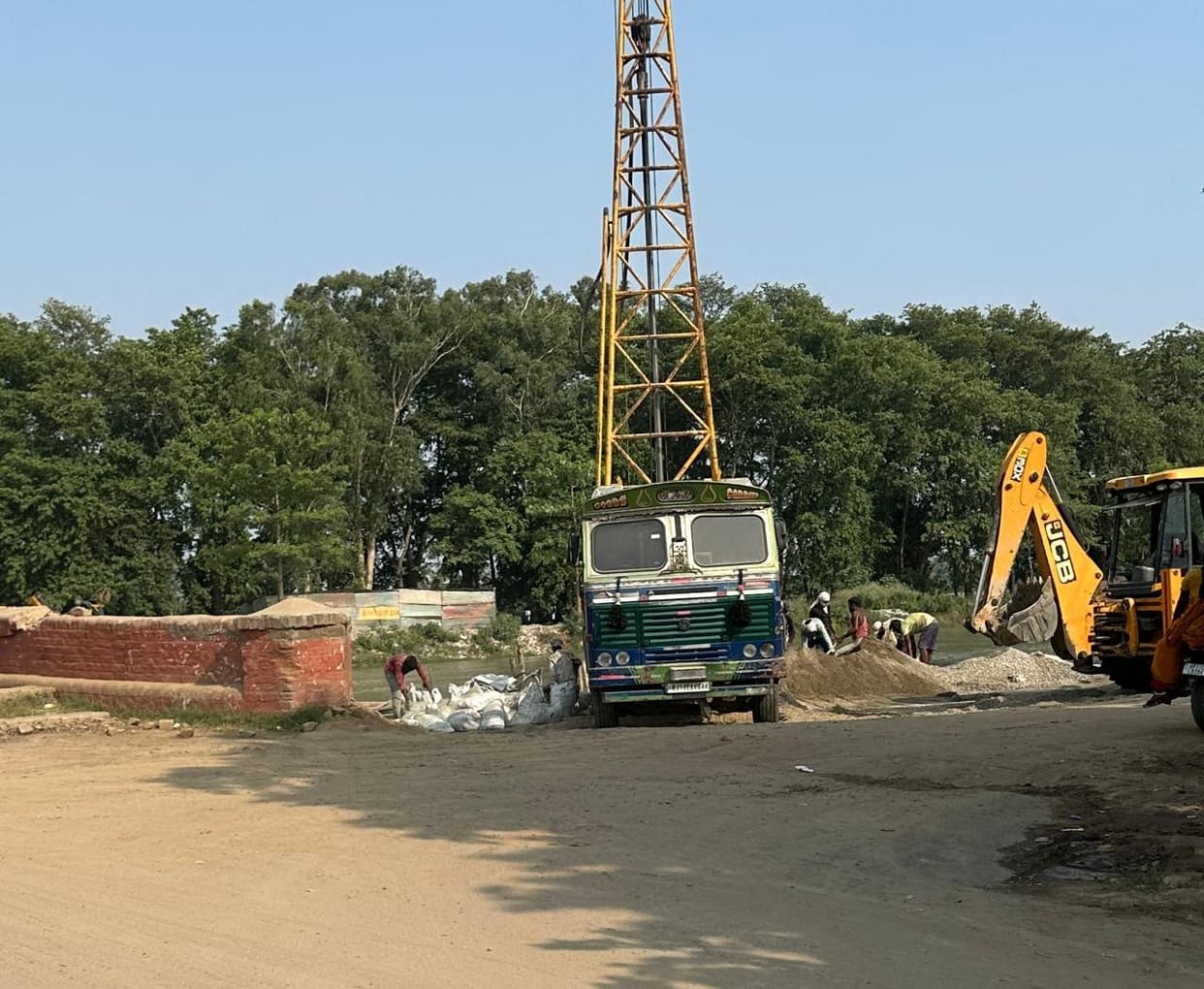 Construction of the Daga and Kalinagar bridges halted immediately upon the release of water into the canal.