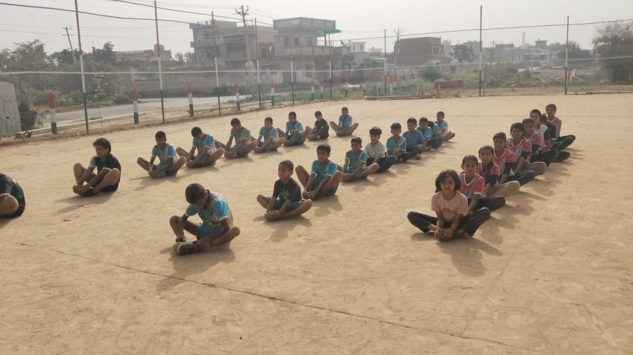 Athletes at sports nurseries conveyed a message of fitness through yoga.