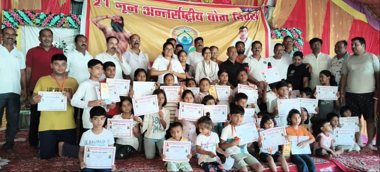 Children celebrated Yoga Day by practicing yoga and pranayama.