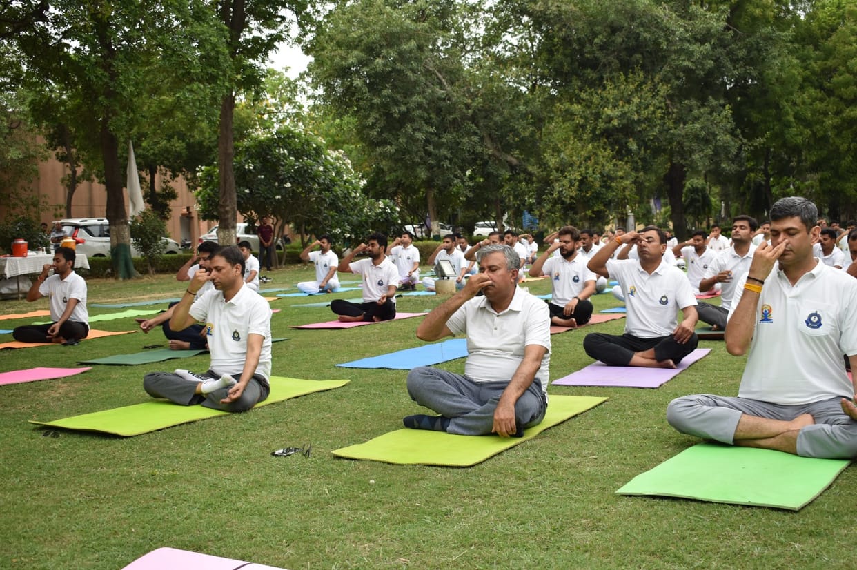 Yoga Day celebrated in the sectors as well