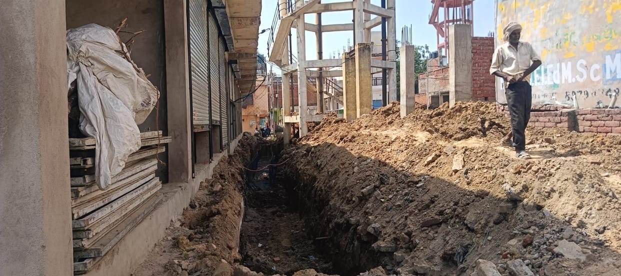 With the monsoon approaching, construction of the incomplete drain has now been started.