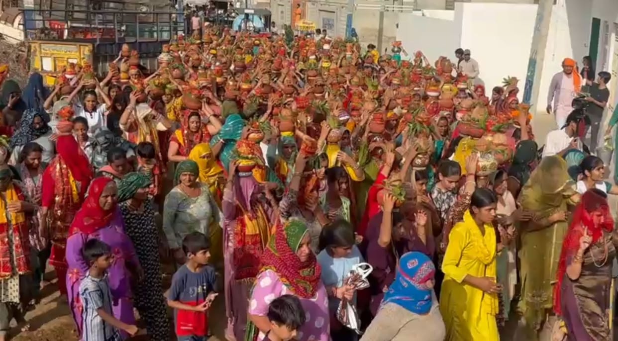 A grand procession started with 501 urns, idol installation today