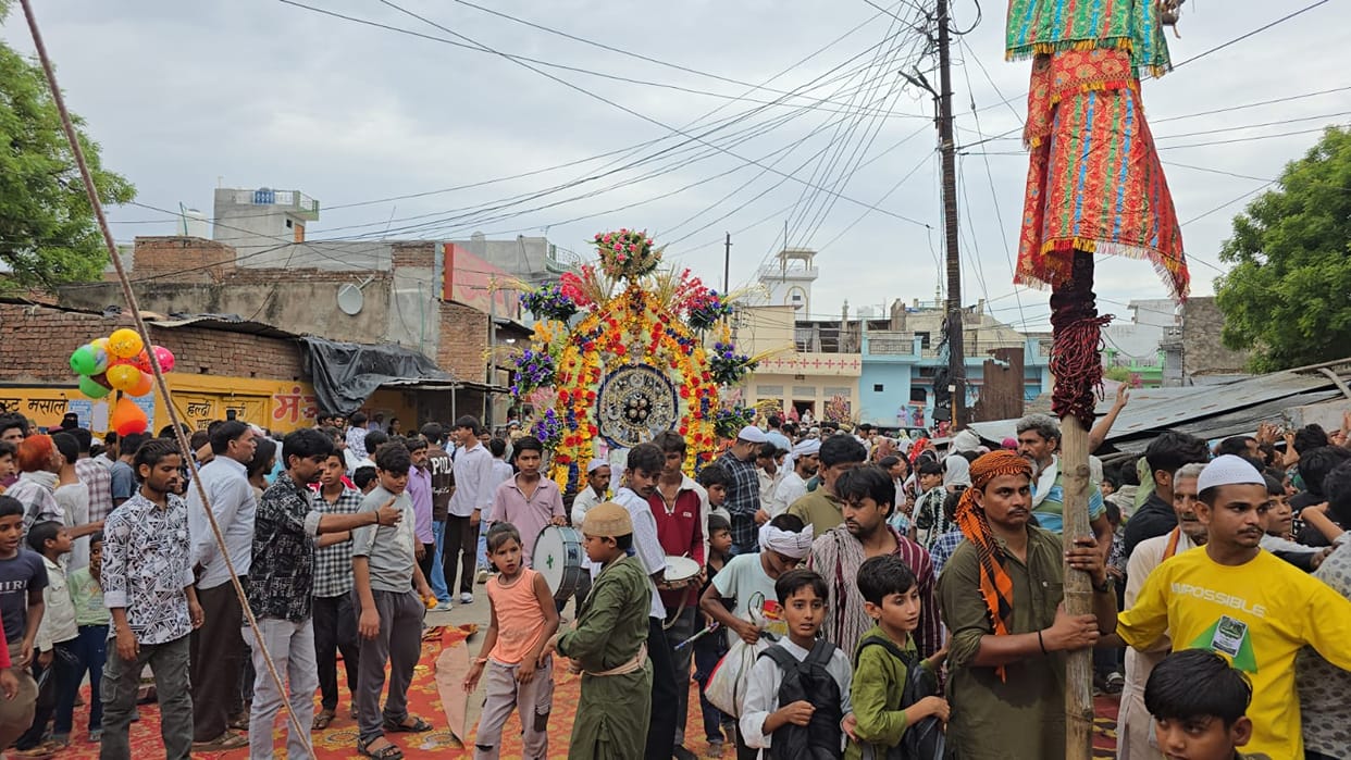 Processions taken out from the historic Imambargah; an atmosphere of reverence and mourning prevailed as the *Neza* (spear) processions were taken out on the seventh day of Muharram.
