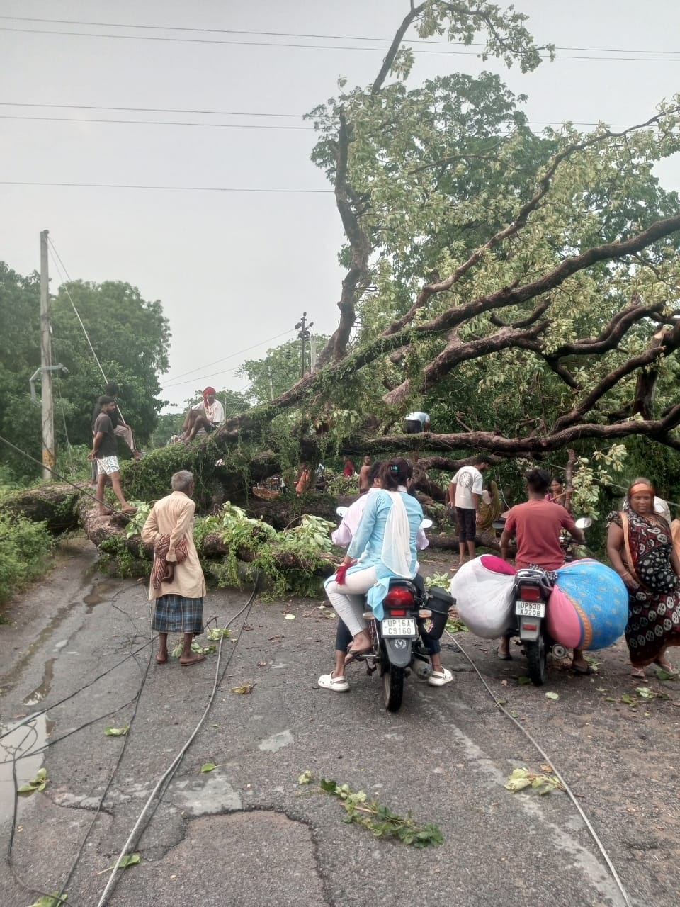 Power supply disrupted in over 50 villages due to storm and rain.