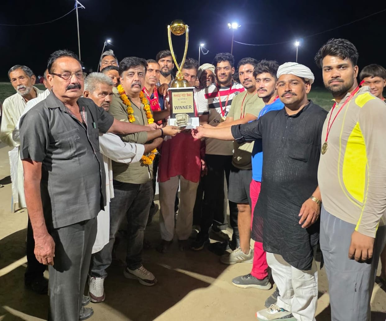Selkheda wins title by defeating Saurai in night cricket tournament