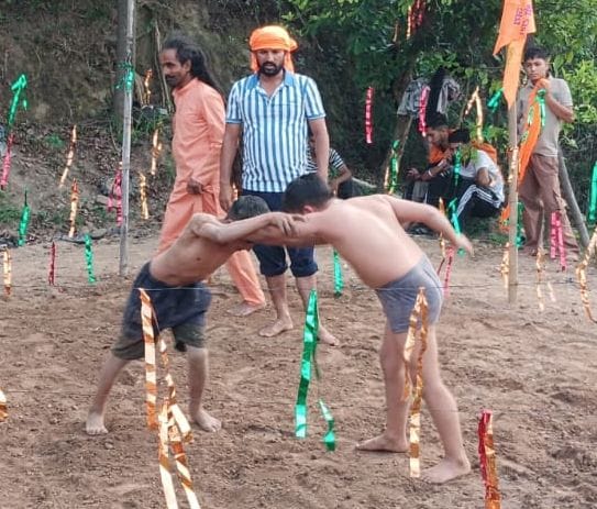 Religious event held at Bada Dev Temple, Matuli; wrestling match becomes the center of attraction.