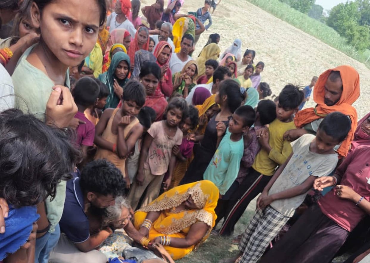 Out-of-control car overturns; boy killed, nine injured.