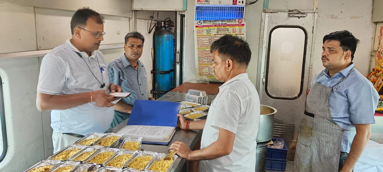 Inspected the pantry car of the Awadh-Assam Express and assessed the arrangements.