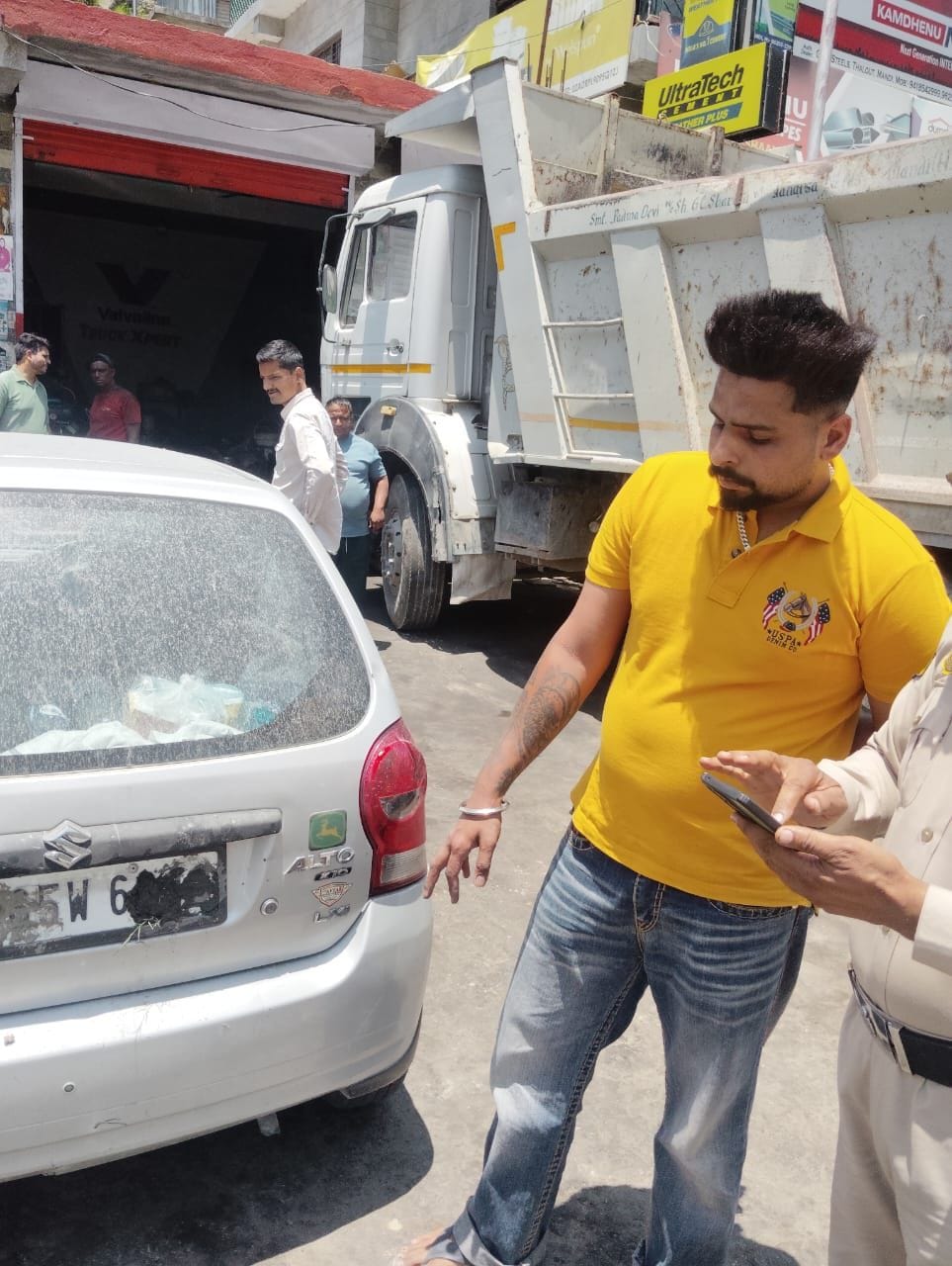 Soot smeared on number plate; police nabbed the accused in Thalout.