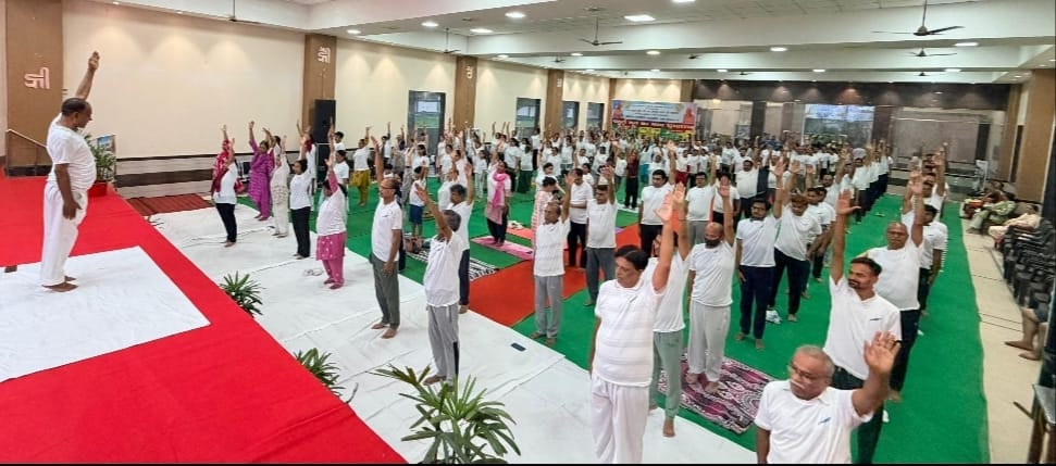 Participants were guided through the practice of subtle Pranayama and Yogasanas.