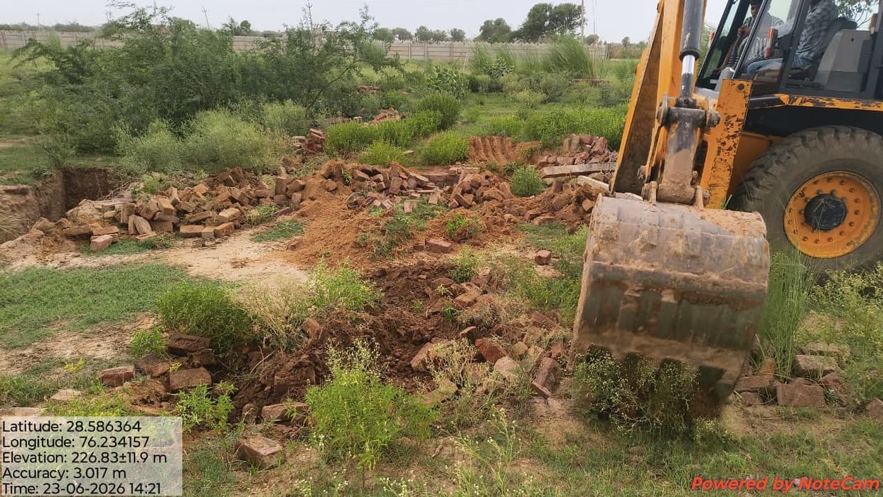 Demolition drive carried out against illegal colony construction in the Bhairavi area
