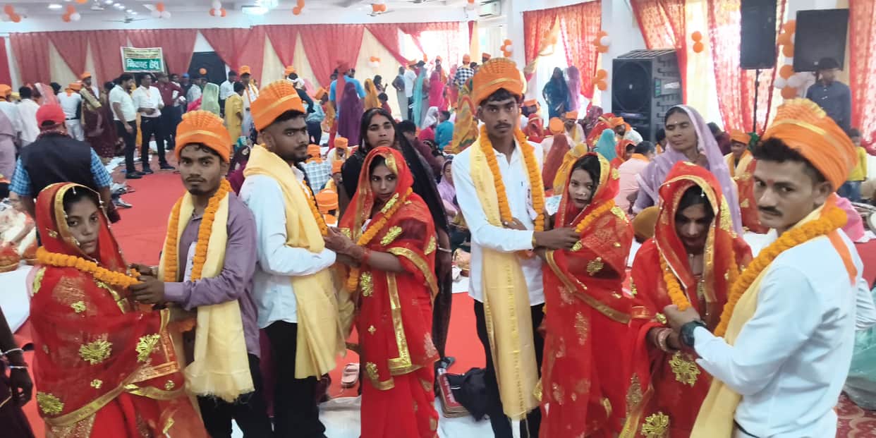 58 Hindu couples tied the nuptial knot, while two Muslim couples solemnized their Nikah