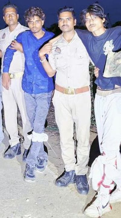 Four accused in robbery case arrested in encounter; two shot in the leg.