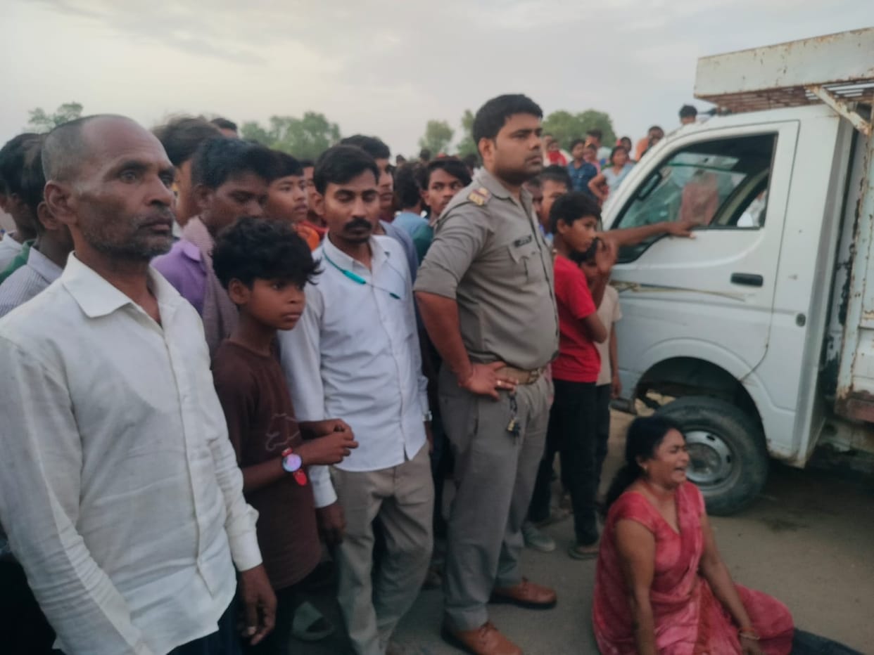 Father and son crushed to death after tractor-trolley swerved while they were overtaking on a bike.