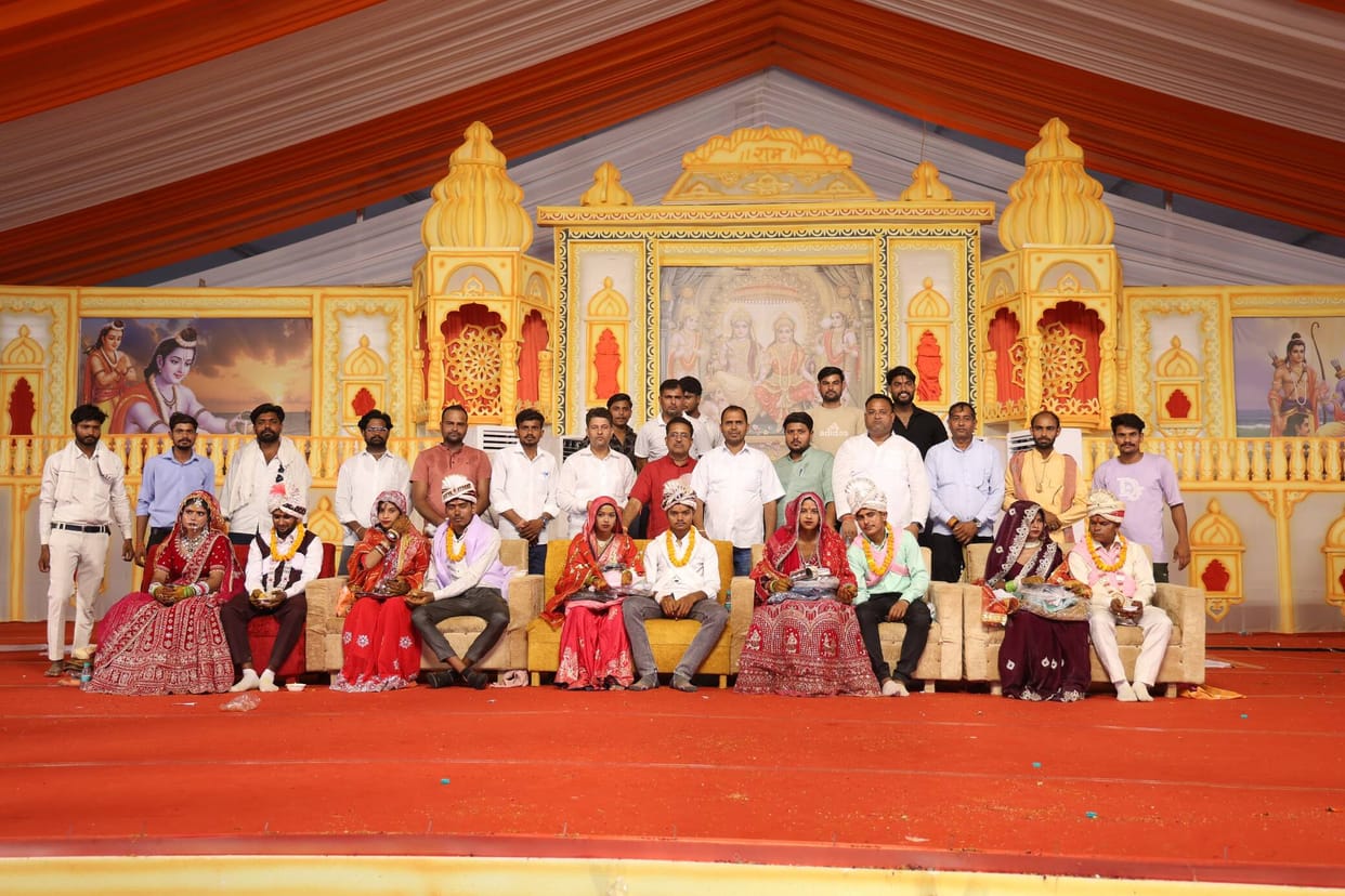 Five young women were married off following the Shri Ram Katha