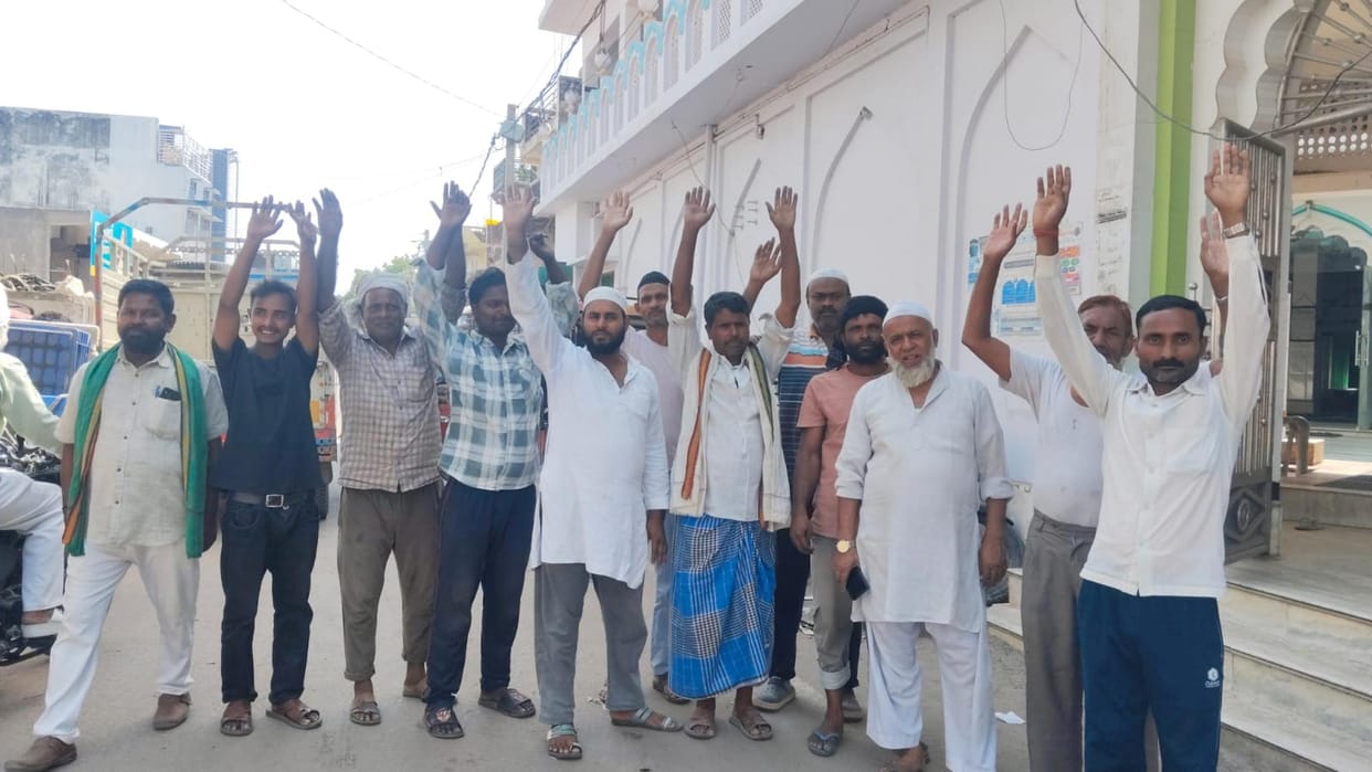 Villagers troubled by monkeys staged a protest.