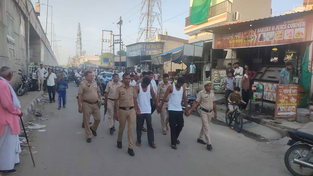 Two arrested for carrying out attacks; paraded on foot.