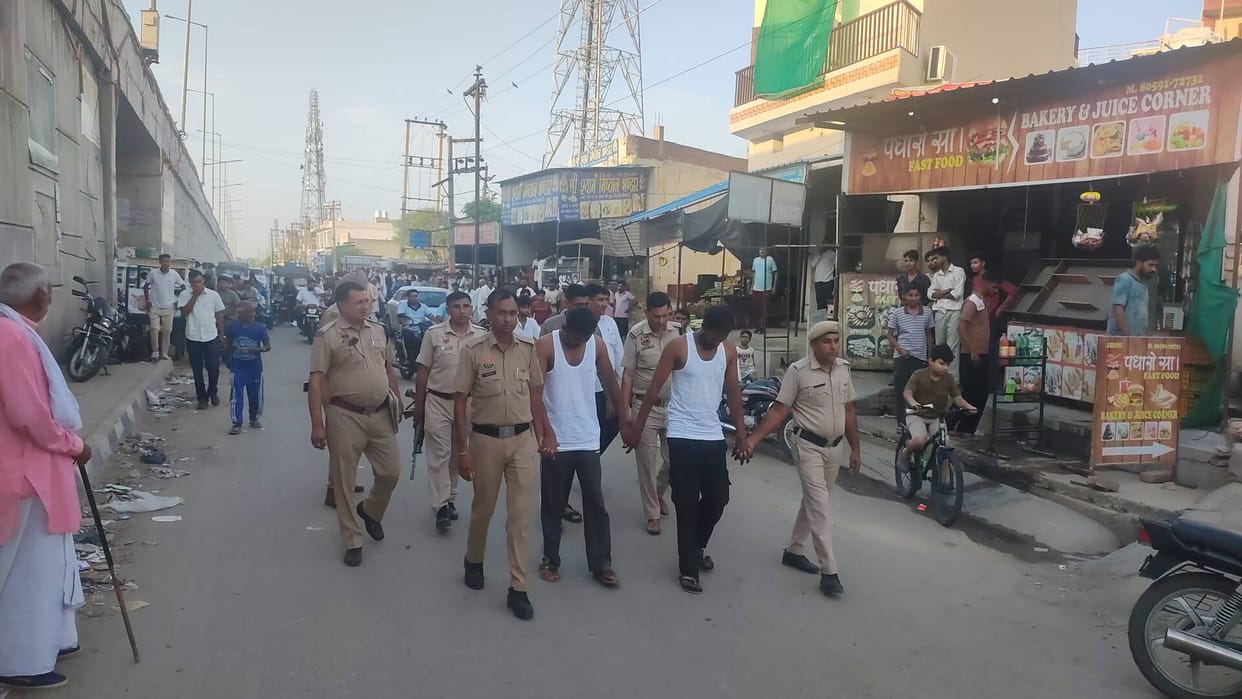 Two arrested for carrying out attacks; paraded on foot.