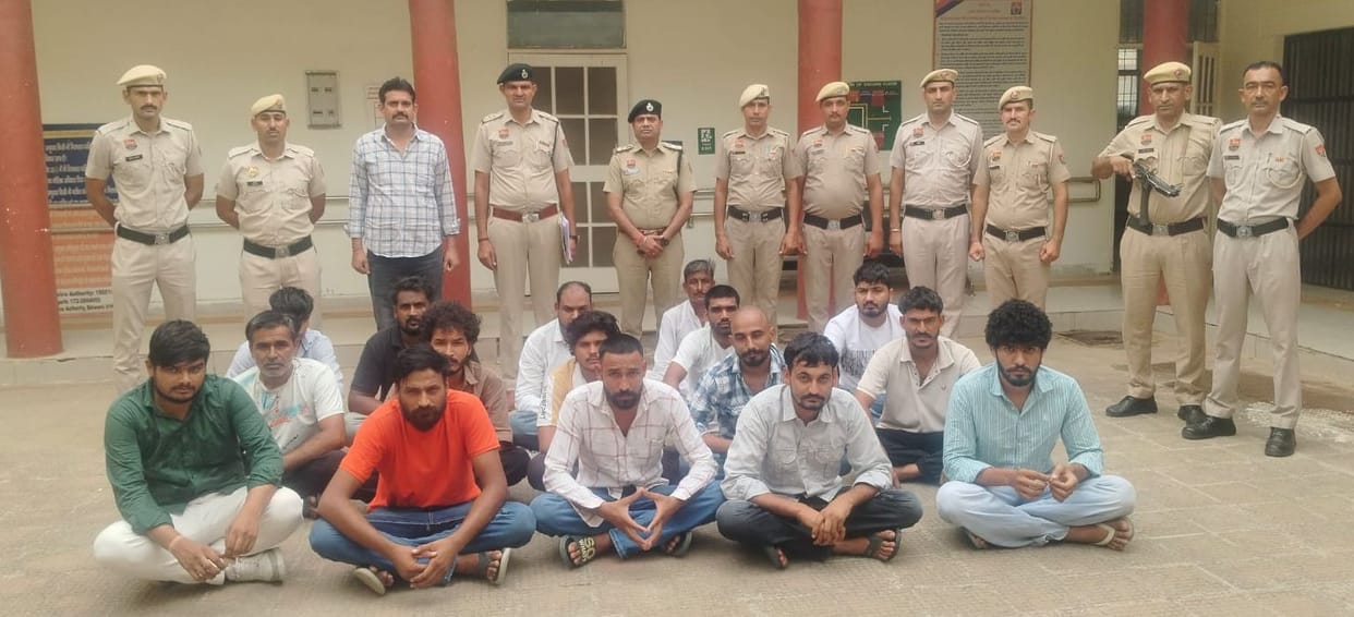 Prisoner out on parole stages a show of strength with a convoy of 10-15 vehicles; arrested along with 16 associates.