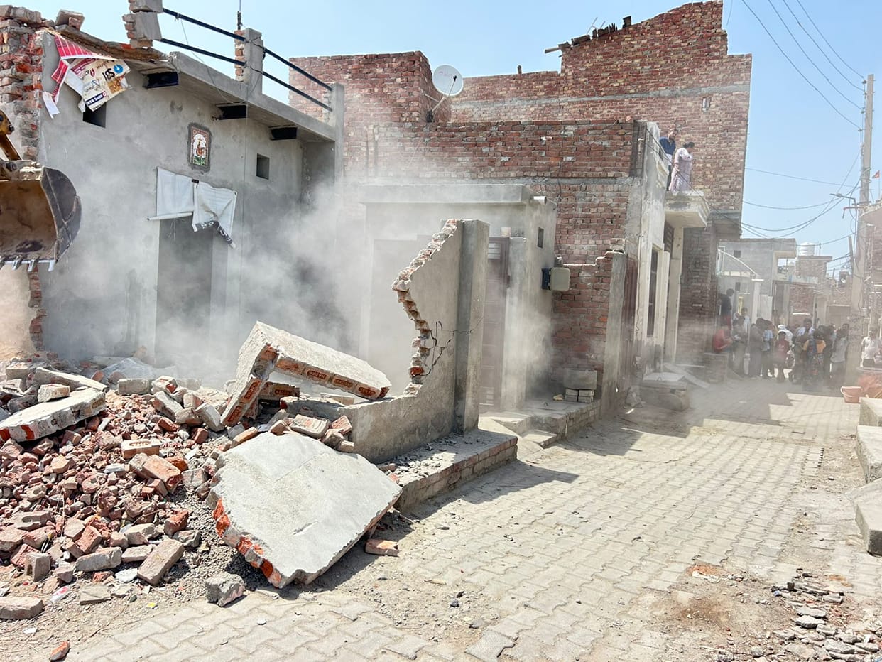 Family homeless... homes collapsed before their eyes, lifetime earnings buried in rubble, after the notice period ended, the municipal council removed the encroachments