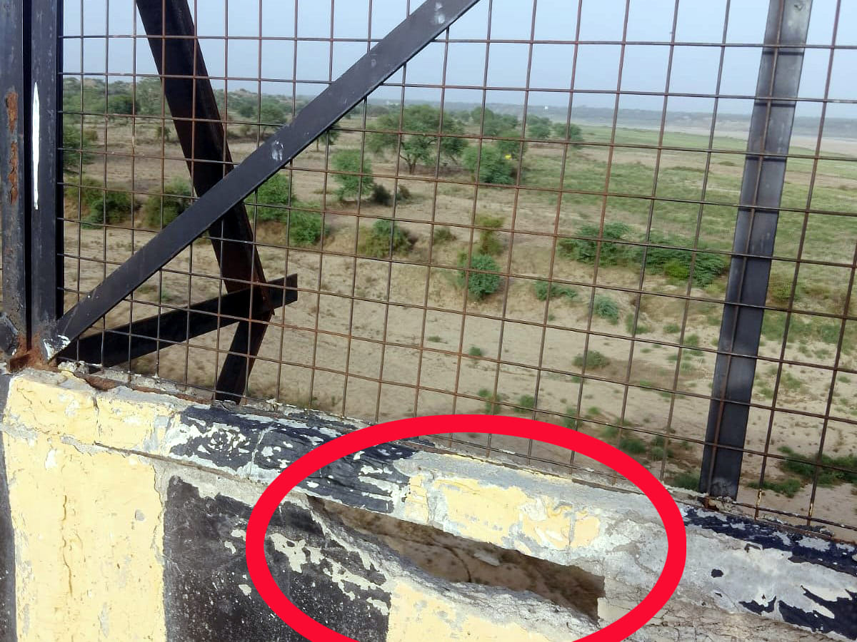The Ater Bridge, which connects two states, has developed cracks, revealing exposed rebar as cement crumbles, raising questions about the quality of construction even before traffic resumes on the bridge.