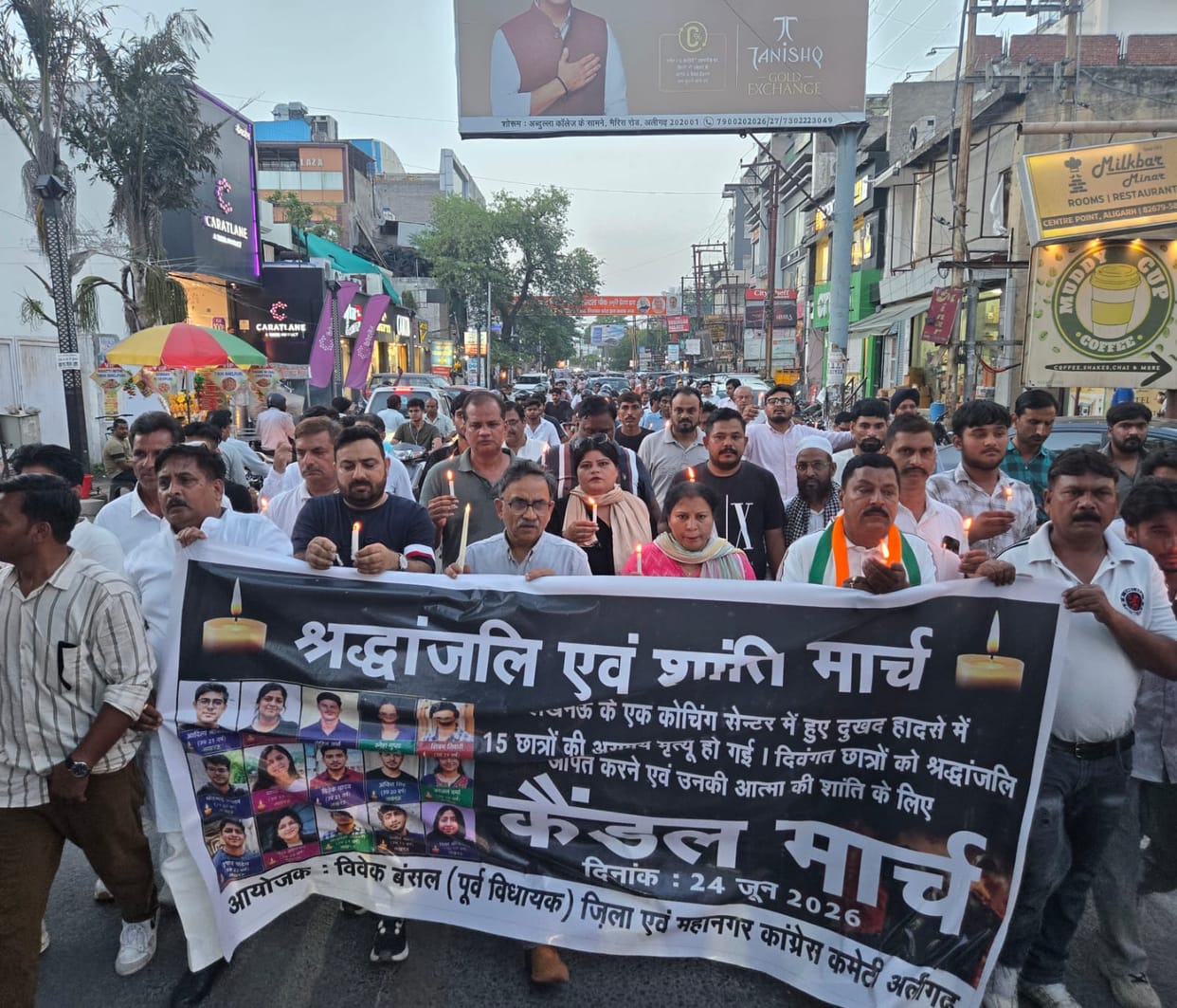 Tribute paid to the victims of the Lucknow fire tragedy with a candlelight march