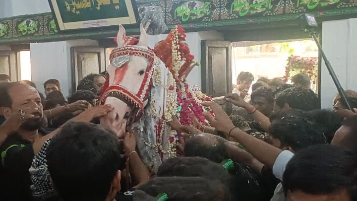 The historic 8th Muharram procession set out from Imambara Nazim Ali.