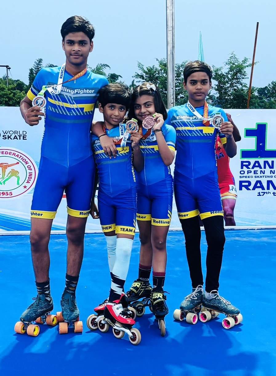 Skating: Players from Chandauli won 9 medals in Ranchi.