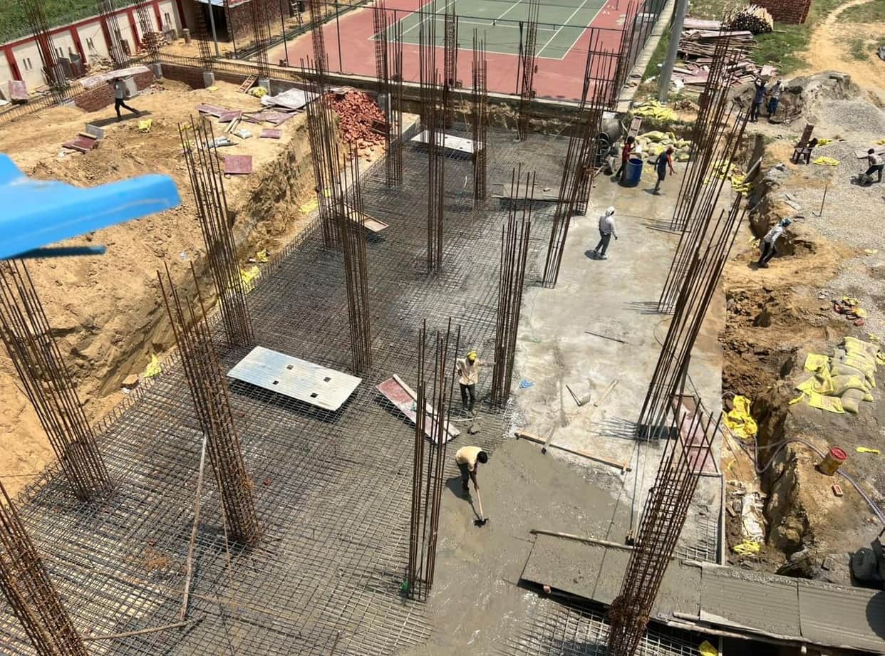Construction work on the multi-purpose hall at the stadium has begun.