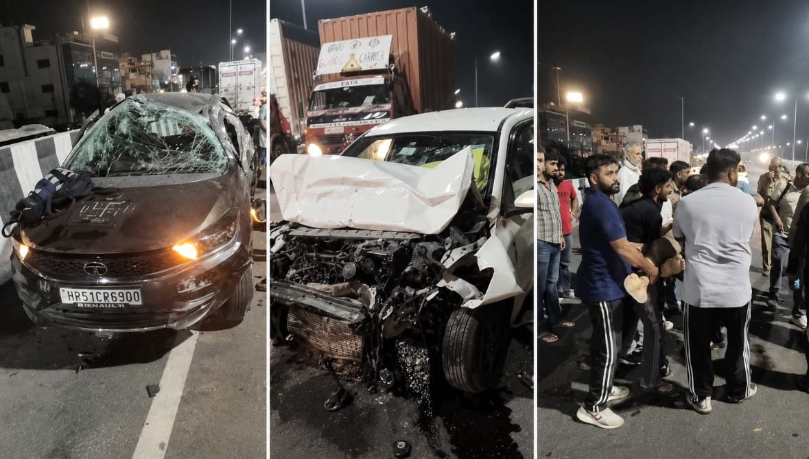 Four injured in collision between two cars on Delhi-Mumbai Expressway
