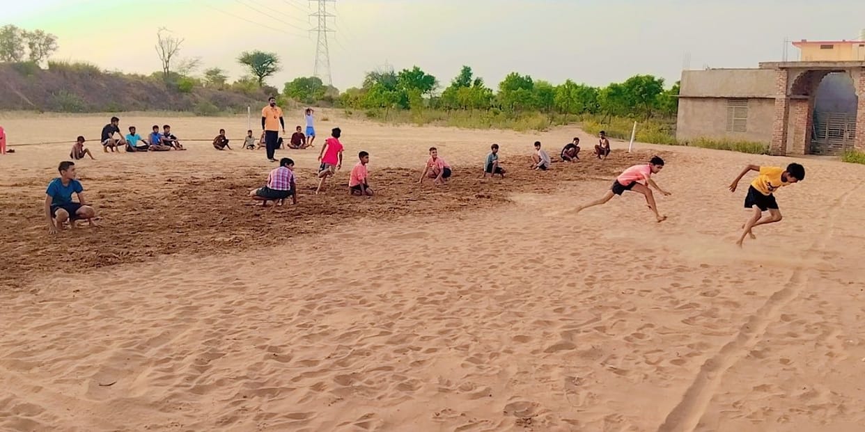 A neA new crop of Kho-Kho players is being groomed in Bhojavas; 67 players are training for five hours daily.w crop of Kho-Kho players is being groomed in Bhojavas; 67 players are training for five hours daily.