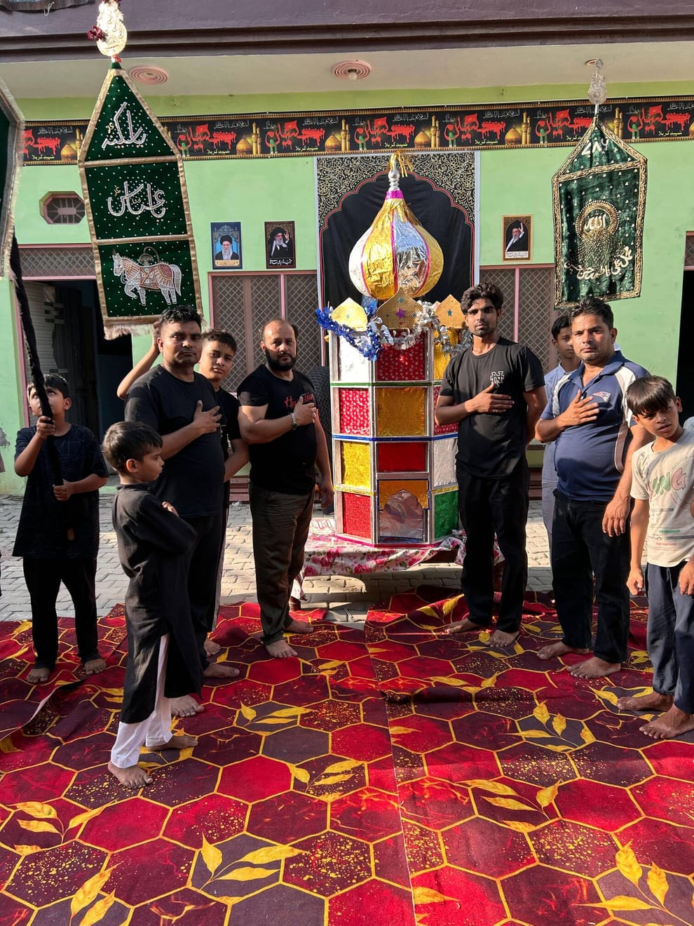 Tazias taken out on Yaum-e-Ashura; the sacrifice of Karbala commemorated.