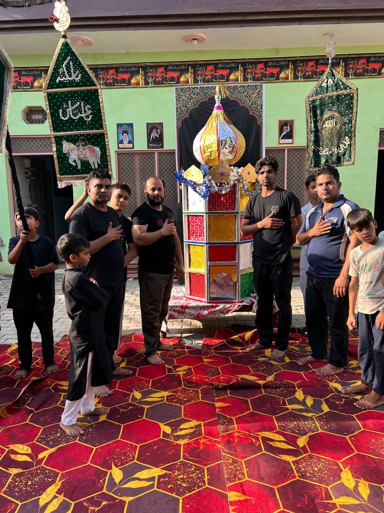 Tazias taken out on Yaum-e-Ashura; the sacrifice of Karbala commemorated.