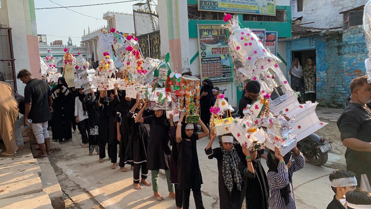 The Tazias were laid to rest, and cries of "Ya Hussain" echoed
