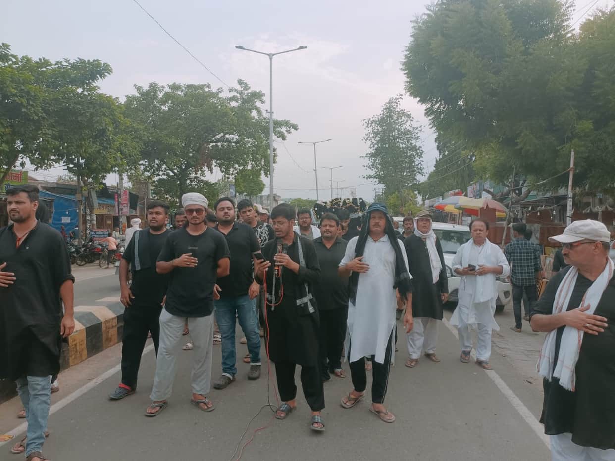 Procession of Alam and Tabut taken out in the city.