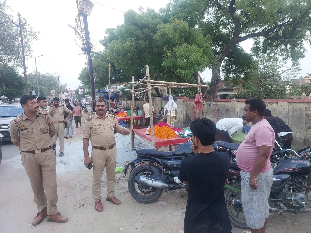 Encroachment removed from in front of Fatehabad police station