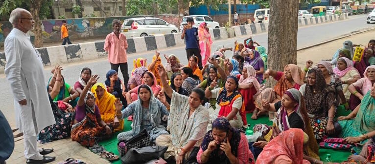 Women's sit-in protest against the demolition drive continues.