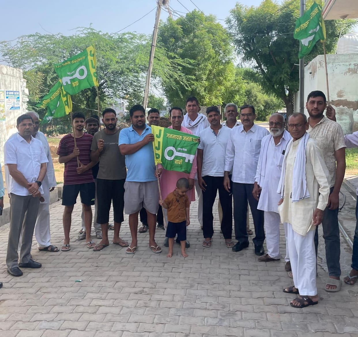 JJP leaders listened to grievances at village meetings.