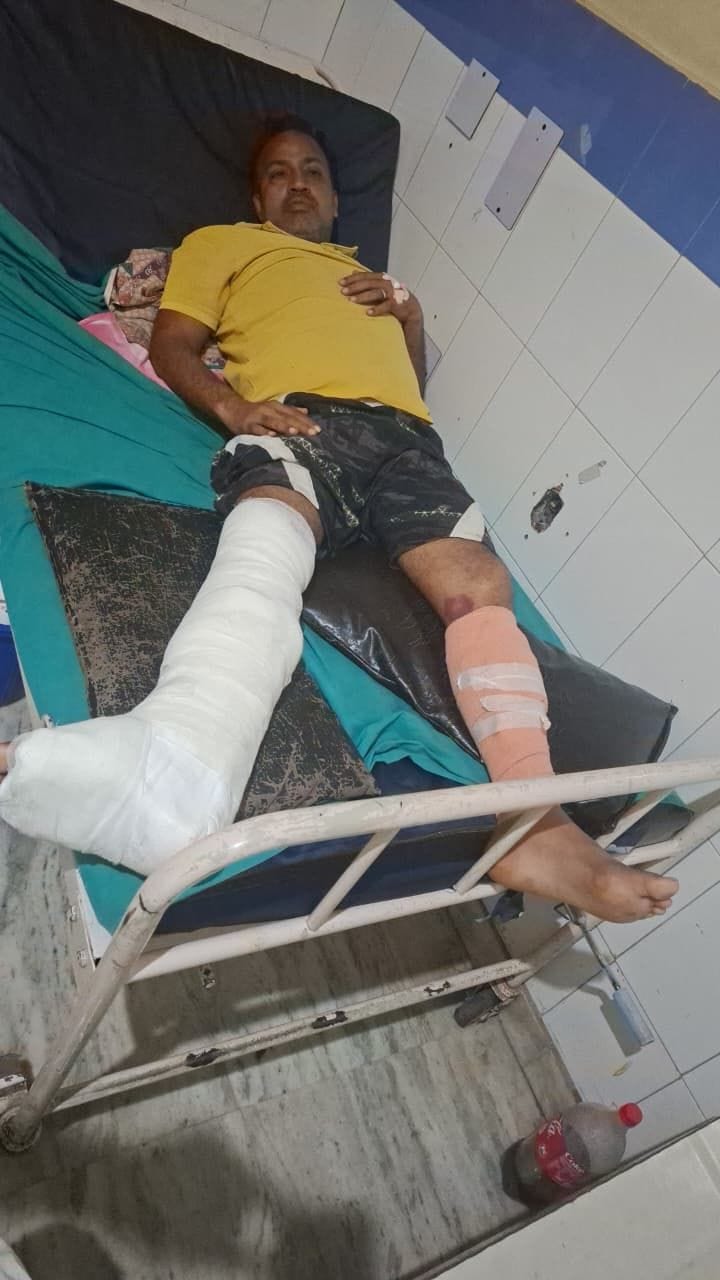 Baghot Sarpanch beaten up by occupants of a Bolero while out for a walk at the stadium.