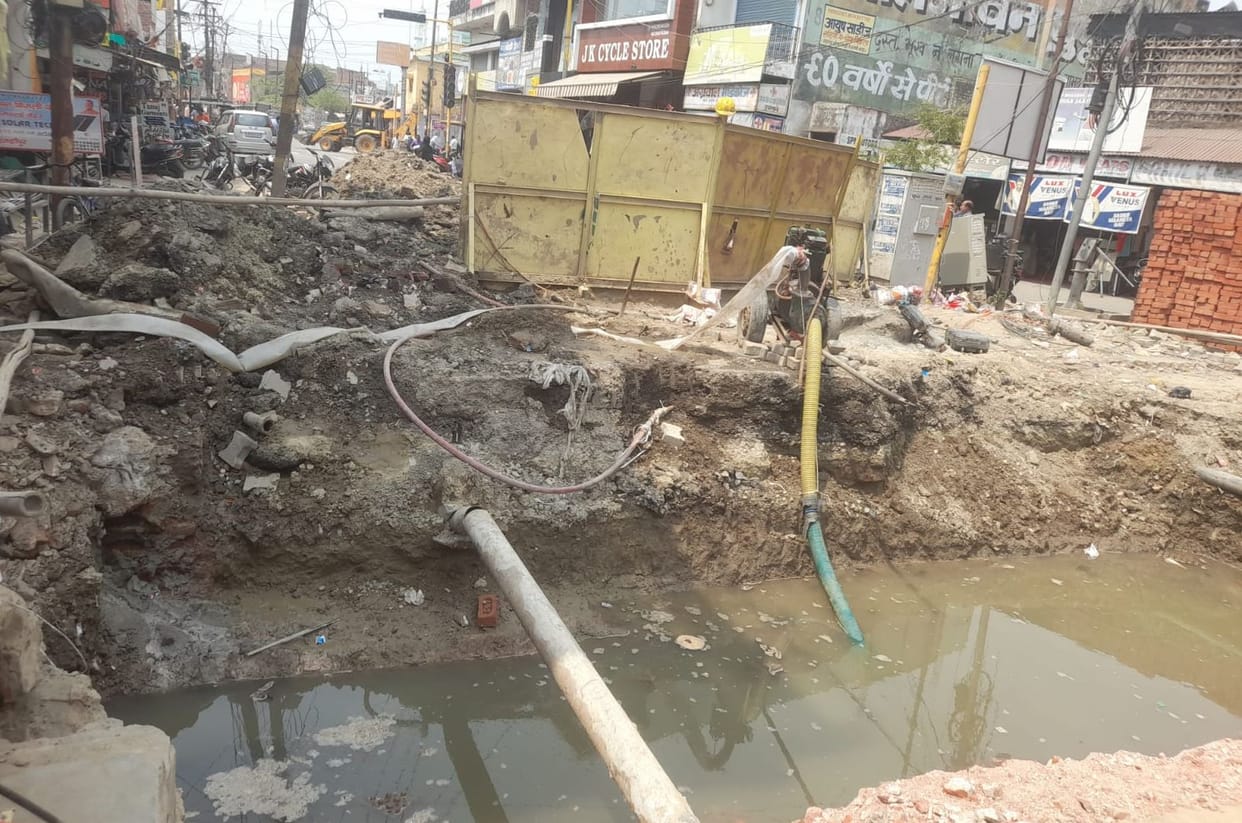Commuters and shopkeepers are facing inconvenience due to the slow pace of culvert construction.