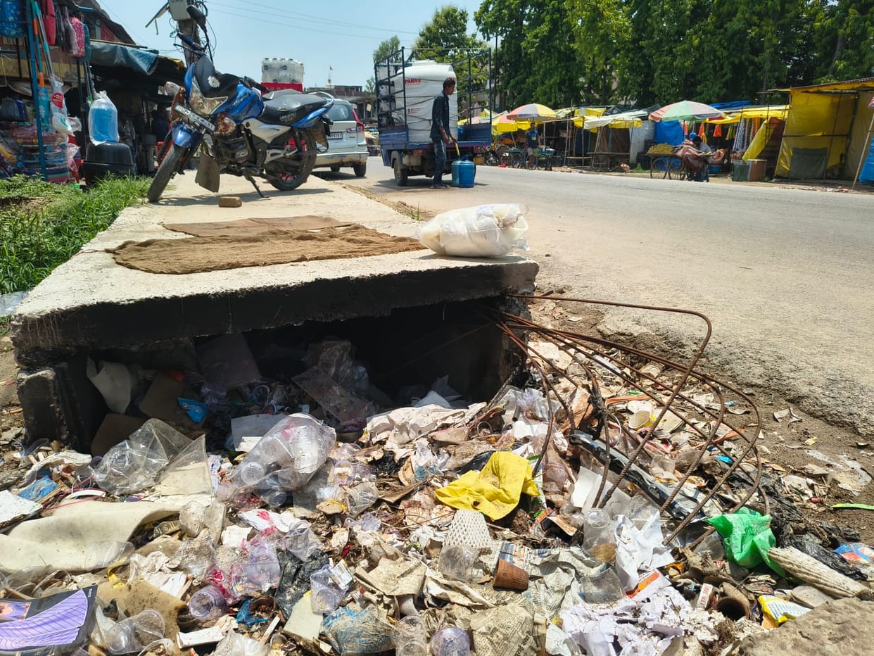 Broken slabs and open drains will become a hazard after the monsoon rains.