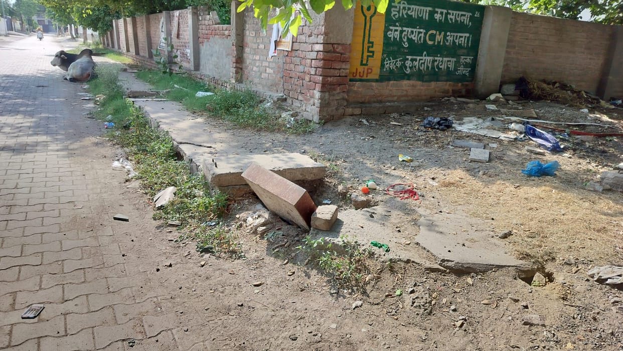 Drains are left open in the city's Urban Estate.