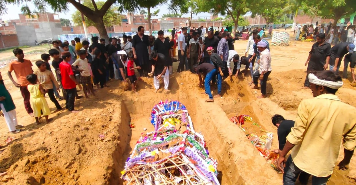 Tazias laid to rest; Devotees throng in large numbers