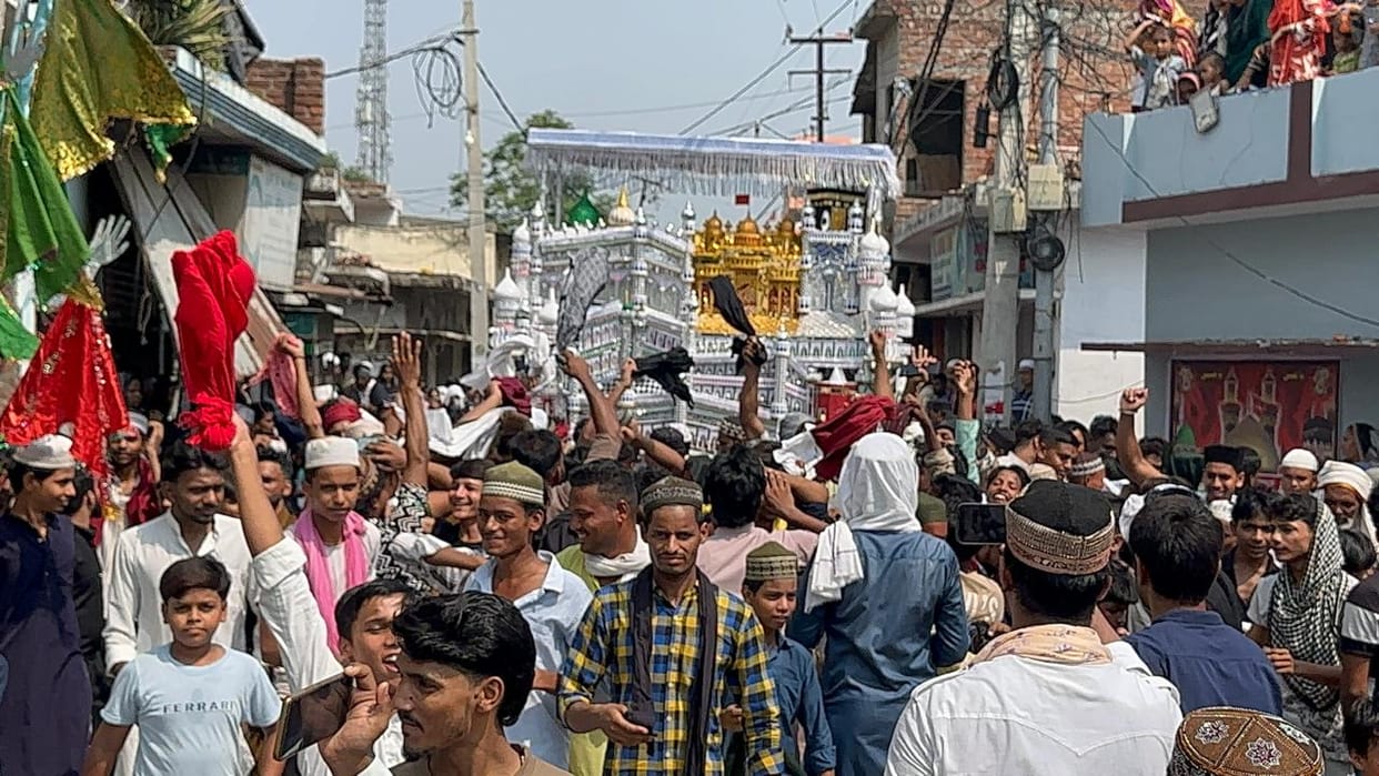 The procession of tazias took place amidst the chants of Ya Hussain.